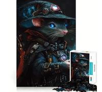 Puzzle Steampunk Souris Magicien 1000 Pièces pour Adultes Stimulation de la Mémoire Joie Familiale Assemblage du Motif Choix du Père Noël 50x75cm