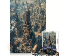 Puzzle Steampunk Tour d'Horloge Paysage Urbain pour Adolescents 1000 Pièces Jeu d'Éveil Mental Activité à Domicile Découpe de Précision Décoration Murale 38x52cm