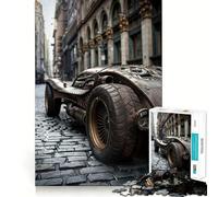 Puzzle Steampunk Voiture en Ville pour Adultes 1000 Pièces Jeu de Logique Agréable à Assembler Découpe Précise Cadeau Souvenir 38x26cm