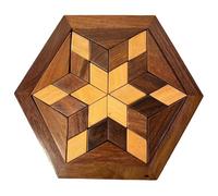 Puzzle stimulant de 30 pièces en bois en forme d'hexagone pour tous les âges, jeu d'esprit amusant et éducatif