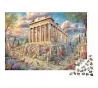 Puzzle Stimulant Panorama d'Athènes 1000 pièces pour Adultes & Enfants | Jeu Familial Ruines de Temple Antique Éducatif 38x26cm/1000pcs