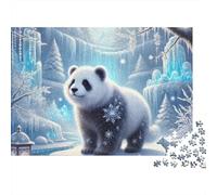 Puzzle Stimulation mentale 1000 pièces Panda Hiver - Panda dans Hiver Magique, Premium Robuste, défi, Relaxant 70x50cm/1000pcs