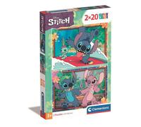 Clementoni | Disney Stitch Supercolor Puzzle pour Enfants 3 Ans+ | 2x20 Pièces | Illustrations Vives et Personnages Stitch | Développement Logique Observation Motricité | Jeu Éducatif Calme Intérieur