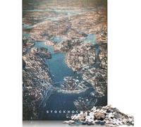 Puzzle Stockholm DIY, Puzzle rectangulaire en Papier pour Cadeau d'anniversaire garçon ou Fille, 1000 pièces (38 x 26 cm)