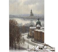 Puzzle Stockholm Suède, Jouets de décompression, Puzzle rectangulaire en Papier pour Enfants et Adultes à partir de 12 Ans, Cadeaux de Noël, 1000 pièces (38 x 26 cm)