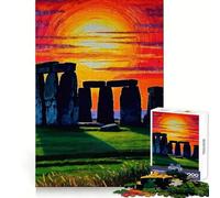 Puzzle Stonehenge Coucher de Soleil 1000 pièces pour Adolescents Amélioration de la mémoire Détente et Amusement Pièce de Collection aux découpes nettes 38x26cm