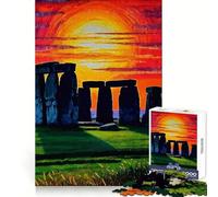 Puzzle Stonehenge Coucher de Soleil 1000 pièces pour Adolescents Se remémorer, améliorer, détendre, œuvre d'art aux Contours Nets 50x75cm