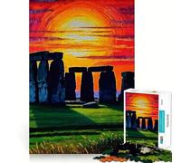 Puzzle Stonehenge Coucher de Soleil 1000 pièces pour Adolescents Se remémorer, améliorer, détendre, œuvre d'art aux Contours Nets 50x75cm
