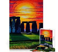 Puzzle Stonehenge Coucher de Soleil pour Adultes, 1000 pièces, Jeu de réflexion Amusant à Partager, découpe de précision, Cadeau Unique 38x52cm