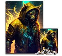 Puzzle Street Wolf 1000 pièces pour Adultes, idéal pour Les Adolescents, Les Liens familiaux, Les Casse-têtes et la décoration d'intérieur DIY, 50x75cm/19,68x29,52 Pouces