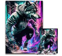 Puzzle Street Wolf 1000 pièces pour Adultes, idéal pour Les Adolescents, Les Liens familiaux, Les Casse-têtes et la décoration d'intérieur DIY, 50x75cm/19,68x29,52 Pouces