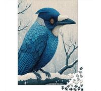Puzzle Style Renaissance pour Adultes,38x26cm/1000pcs,Jeu ÉduChatif,décoration De La Maison,Strange Blue Distant Oiseau