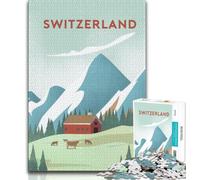 Puzzle Suisse 1000 pièces pour Adultes, Jeu Stimulant et Jeu Familial idéal comme Cadeau pour Toute la Famille 50x75cm