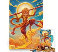 Puzzle Sun Wukong 1000 pièces pour Adolescents, Jouet cognitif, Plaisir Lent, Bords de qualité supérieure, Cadeau du Père Noël 38x26cm