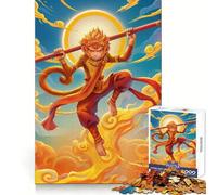 Puzzle Sun Wukong pour Adultes, 1000 pièces, renforce la mémoire, Calme et apaisé, Bords Nets, Objet de Collection 38x52cm