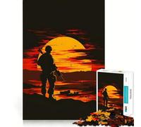 Puzzle Sunset Army 1000 pièces pour Adultes Soulagement du Stress Découpe précise Père Noël Vœux 50x75cm