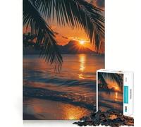 Puzzle Sunset Beach pour Adolescents, 1000 pièces, Casse-tête intellectuel, Divertissement paisible, Assemblage Artistique, Joli Cadeau 50x75cm