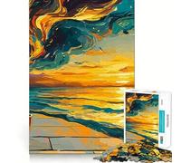 Puzzle Sunset Coffee Dream pour Adolescents, 1000 pièces, activité de réflexion à Domicile, Bords précis, Cadeau Festif 38x52cm