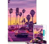 Puzzle Sunset Drive 1000 pièces pour Adultes, Jeu de logique, Jeu d'intérieur, découpe de précision, Cadeau précieux 38x52cm