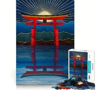 Puzzle Sunset Gate 1000 pièces pour Adolescents, Jeu de logique Clair, Loisirs faciles, découpe Parfaite, Cadeau d'anniversaire 38x26cm