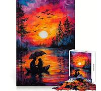 Puzzle Sunset Romance 1000 pièces pour Adolescents Jeu de logique Stimulant Détente et clarté Cadeau d'anniversaire Surprise 38x52cm