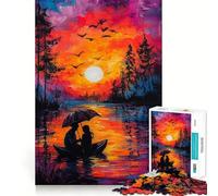 Puzzle Sunset Romance pour Adolescents, 1000 pièces, Jouet cognitif, Loisir Silencieux, Bords de qualité supérieure, Cadeau de Noël 38x26cm