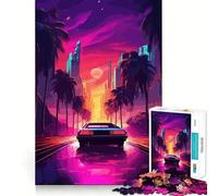 Puzzle Sunset Street Art pour Adolescents, 1000 pièces, Jeu de logique et de réflexion, Calme et Amusant, Bords Lisses, Cadeau d'anniversaire 38x52cm