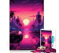 Puzzle Sunset Street Art pour Adolescents, 1000 pièces, stimule la mémoire, Passe-Temps, Bords Nets, Joli Cadeau 38x26cm