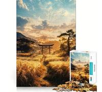 Puzzle Sunset Torii Meadow pour Adolescents, 1000 pièces, Jouet cognitif, Loisir Silencieux, Bords de qualité supérieure, Cadeau de Noël 50x75cm