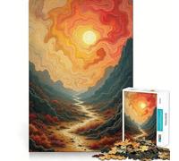 Puzzle Sunset Valley 1000 pièces pour Adultes, Jeu de réflexion apaisant et Amusant, découpe de qualité supérieure, Cadeau d'anniversaire 50x75cm