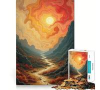 Puzzle Sunset Valley 1000 pièces pour Adultes Jeu Intelligent et Intelligent Découpe précise 38x26cm