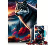 Puzzle Sunset Wolf Fusion 1000 pièces pour Adolescents, Jeu de réflexion, Moment de complicité, découpe de précision, pièce de Collection 38x26cm