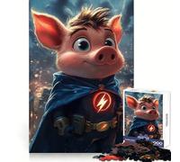 Puzzle Super Cochon Héros 1000 Pièces pour Adultes Jeu Intelligent et Intelligent Découpe Précise 38x26cm