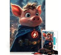 Puzzle Super Cochon Héros 1000 Pièces pour Adultes Jeu Intelligent et Intelligent Découpe Précise 38x26cm