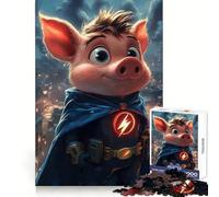 Puzzle Super Cochon Héros Adolescent 1000 Pièces Stimule la Mémoire Activité à la Maison Motif à Assembler Cadeau Parfait 50x75cm