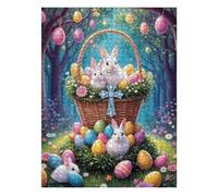 Puzzle sur le thème du lapin de Pâques, 1000 pièces, pour femmes, hommes, collectionneurs, soirées, anniversaires, bureau, maison, salon, chambre, étude, fête