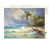 Puzzle · sur Une Plage de Sable Blanc | Flair caribéen · IA générée · 1000 pièces · Format assemblé 64 × 48 cm · CALVENDO Puzzle