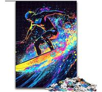 Puzzle Surfer 1000 pièces en Carton, idéal pour la décoration de la Maison et du Bureau, Les fêtes, Les Anniversaires et Les Cadeaux de Vacances, Taille 38x26cm