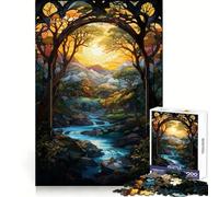 Puzzle surréaliste au Coucher du Soleil avec Cascade pour Adolescents, 1000 pièces, stimule la mémoire, se détend, Bords précis, Cadeau Exceptionnel 50x75cm