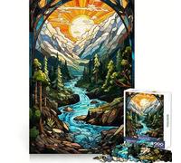 Puzzle surréaliste avec Cascade au Coucher du Soleil pour Adultes, 1000 pièces, Think Smart Toy, décoration Murale précise et élégante 50x75cm