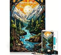 Puzzle surréaliste avec Cascade au Coucher du Soleil pour Adultes, 1000 pièces, Think Smart Toy, décoration Murale précise et élégante 38x52cm