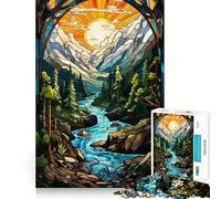 Puzzle surréaliste avec Cascade au Coucher du Soleil pour Adultes, 1000 pièces, Think Smart Toy, décoration Murale précise et élégante 50x75cm
