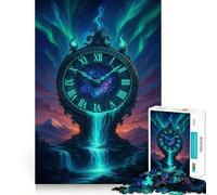 Puzzle surréaliste avec Horloge et Cascade, Paysage, pour Adolescents, 1000 pièces, idéal pour stimuler la mémoire, se détendre et Passer Un agréable Moment 38x26cm