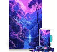 Puzzle surréaliste Cascade Violette de 1000 pièces pour Adolescents, Jeu de réflexion et de complicité, pièce de Collection Artistique découpée avec précision 38x26cm