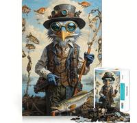 Puzzle surréaliste de 1000 pièces représentant Un héron Bleu pêchant, pour Adultes Jeu intellectuel et Relaxant de Haute qualité Pièce d'art raffinée 38x26cm