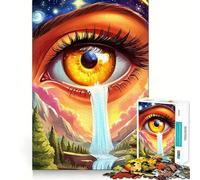 Puzzle surréaliste de 1000 pièces représentant Un Paysage de Cascade et d'œil, idéal pour Les Adolescents Stimule la mémoire, Plaisir Lent et Bords Nets Cadeau de Noël 38x26cm