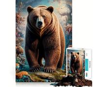 Puzzle surréaliste d'ours Grizzly 1000 pièces pour Adultes Jeu Intelligent et Intelligent Découpe précise 50x75cm