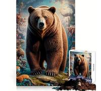 Puzzle surréaliste d'ours Grizzly 1000 pièces pour Adultes Jeu Intelligent et Intelligent Découpe précise 50x75cm