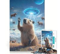 Puzzle surréaliste du culte du Capybara Venu du Futur pour Adultes, 1000 pièces, Jouet Intelligent, Lien Familial, découpe précise, Cadeau saisonnier 38x52cm
