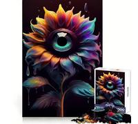 Puzzle surréaliste en Forme d'œil de Tournesol, 1000 pièces, pour Adultes, Jeu de logique Stimulant, Anti-anxiété, Bords Transparents, pour Les fêtes 38x52cm